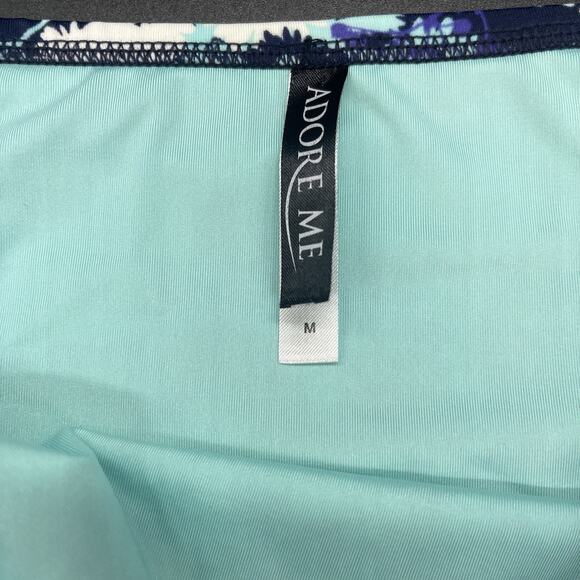 Adore Me womens 2 piece bikini swim suit size Medium blue floral high waisted - Picture 4 of 9